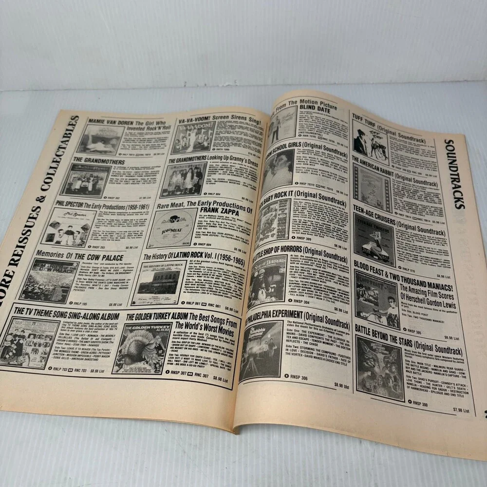Rhino Records 1987 Summer Catalog Rhino Weird Fantasy Magazine Music
